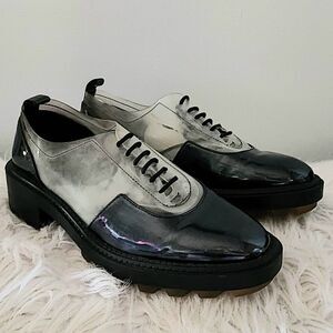 Zara lace up loafers women's 6.5 black